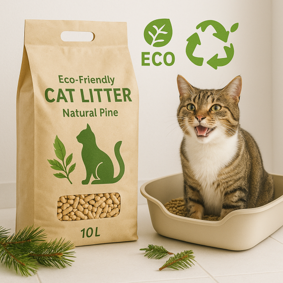Eco-Friendly Cat Litter (Natural Pine, 10L)