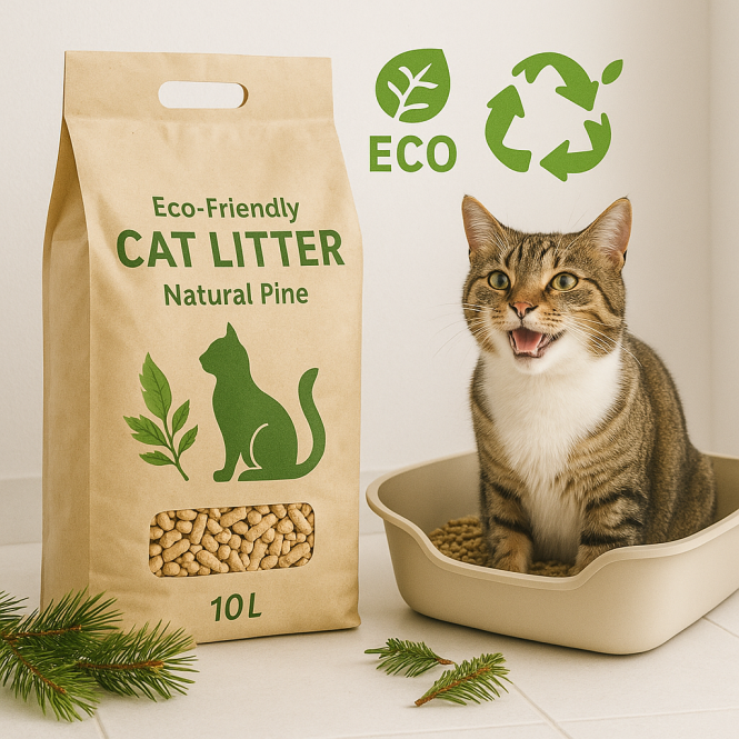 Eco-Friendly Cat Litter (Natural Pine, 10L)